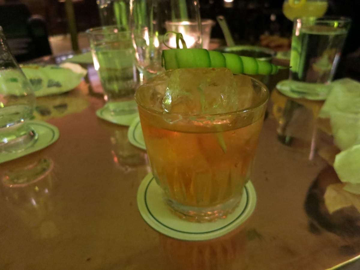 キュウリを飾った一杯
